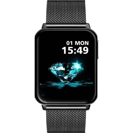 GRAVITY GT17-9 prostokątny czarny granatowy smartwatch do rozmów