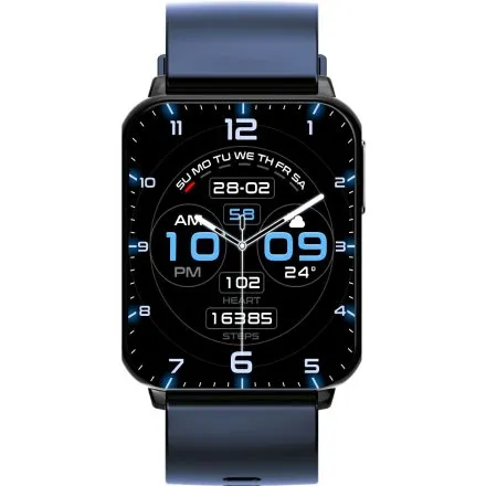 GRAVITY GT17-9 prostokątny czarny granatowy smartwatch do rozmów