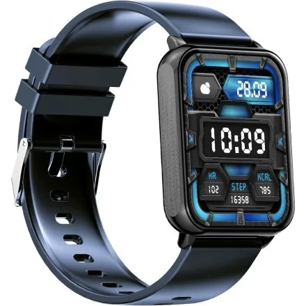 GRAVITY GT17-9 prostokątny czarny granatowy smartwatch do rozmów