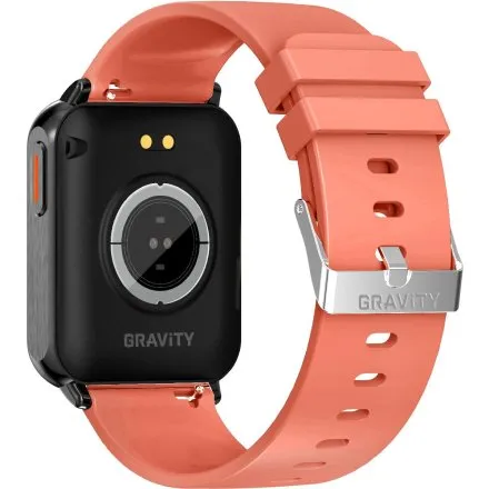 GRAVITY GT17-10 prostokątny czarny czerwony smartwatch do rozmów
