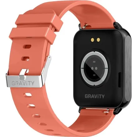GRAVITY GT17-10 prostokątny czarny czerwony smartwatch do rozmów