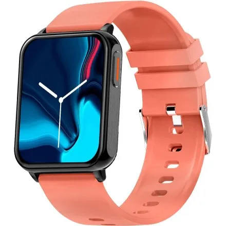 GRAVITY GT17-10 prostokątny czarny czerwony smartwatch do rozmów