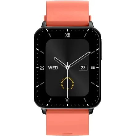 GRAVITY GT17-10 prostokątny czarny czerwony smartwatch do rozmów