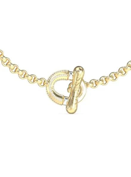 Złota bransoletka Guess MAJORELLE z kryształkami JUBB05372JW (S)