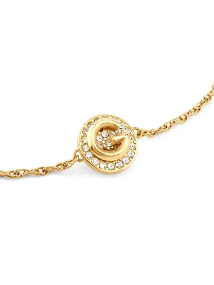 Złota bransoletka Guess G CRYSTAL literka G z kryształkami JUBB05447JW