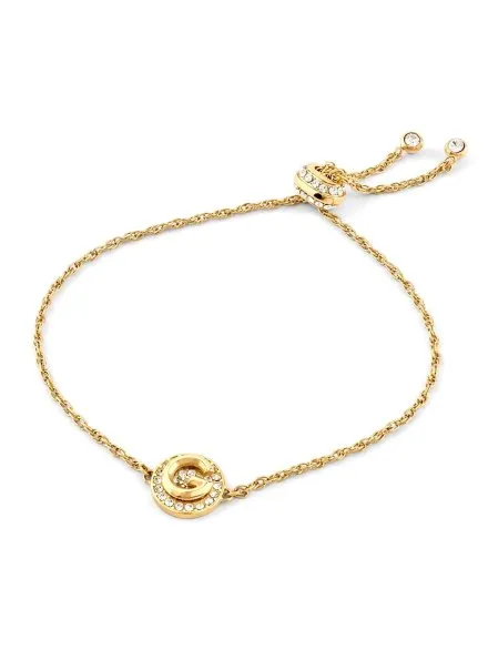 Złota bransoletka Guess G CRYSTAL literka G z kryształkami JUBB05447JW