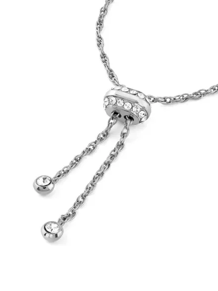 Srebrna bransoletka Guess G CRYSTAL literka G z kryształkami JUBB05447JW