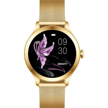 GRAVITY GT25-1 PRO damski złoty smartwatch RÓŻOWY PASEK GRATIS
