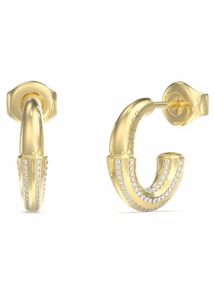 Guess Majorelle złote kolczyki kółka z kryształkami JUBE05368JW