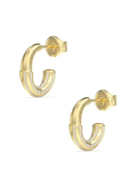 Guess Majorelle złote kolczyki kółka z kryształkami JUBE05368JW