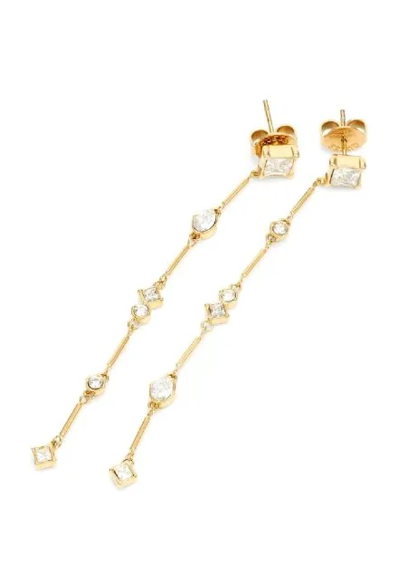 Guess Galaxy złote kolczyki wiszące z kryształami JUBE05561JW