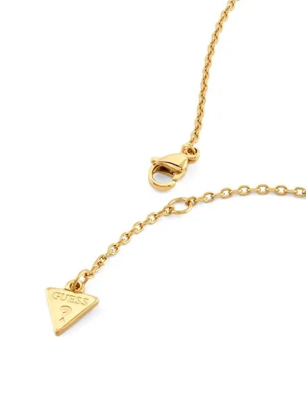 Złoty naszyjnik Guess G CRYSTAL z zawieszką literka G JUBN05441JW