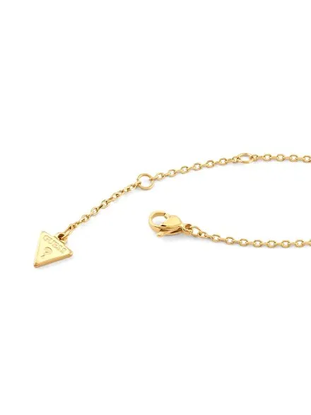 Złoty naszyjnik Guess G CRYSTAL z okrągłą zawieszką literka G kryształki JUBN05446JW