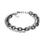 Biżuteria Armani Exchange Double Chain srebrno-czarna męska bransoletka AXG0161060
