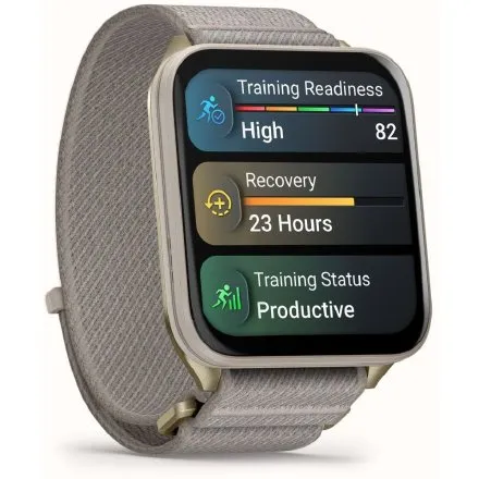 Prostokątny smartwatch Garmin Venu X1 Złoty Soft Gold AMOLED Latarka Rozmowy 010-02980-09