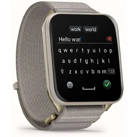 Prostokątny smartwatch Garmin Venu X1 Złoty Soft Gold AMOLED Latarka Rozmowy 010-02980-09