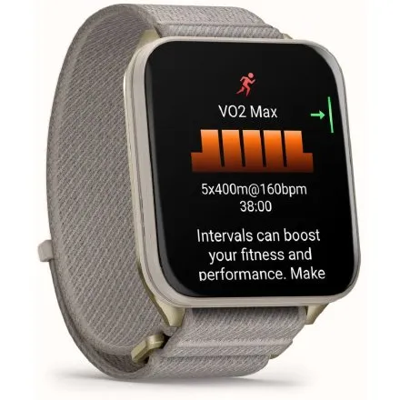 Prostokątny smartwatch Garmin Venu X1 Złoty Soft Gold AMOLED Latarka Rozmowy 010-02980-09