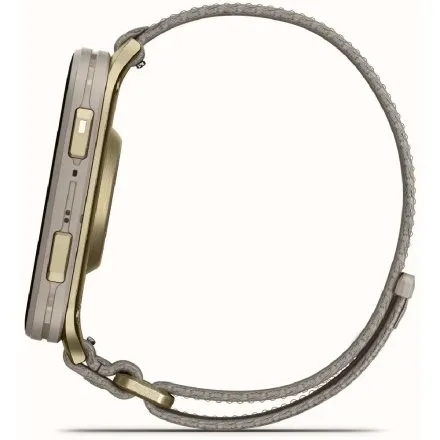 Prostokątny smartwatch Garmin Venu X1 Złoty Soft Gold AMOLED Latarka Rozmowy 010-02980-09