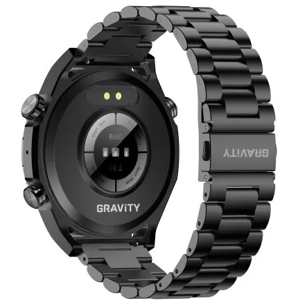 GRAVITY GT13-5 czarny smartwatch męski do rozmów bransoleta i pasek w zestawie
