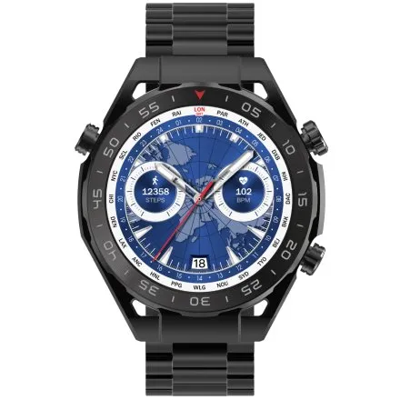 GRAVITY GT13-7 czarny smartwatch męski do rozmów bransoleta i pasek w zestawie