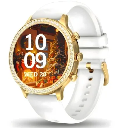 GRAVITY GT5-2 damski złoty smartwatch BIAŁY PASEK GRATIS