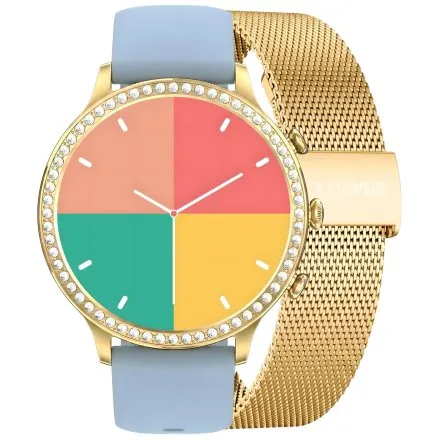 GRAVITY GT5-4 damski złoty smartwatch NIEBIESKI PASEK GRATIS
