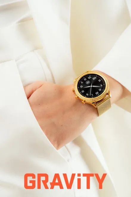 GRAVITY GT5-4 damski złoty smartwatch NIEBIESKI PASEK GRATIS