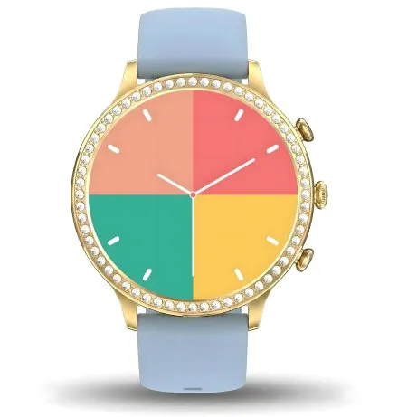 GRAVITY GT5-4 damski złoty smartwatch NIEBIESKI PASEK GRATIS