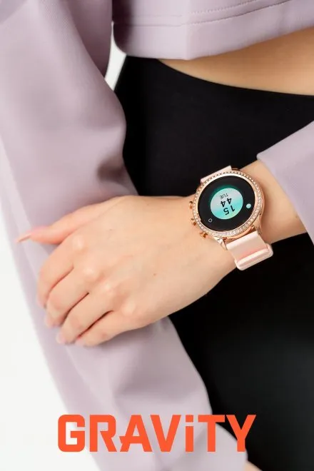 GRAVITY GT5-5 damski różowozłoty smartwatch RÓŻOWY PASEK GRATIS