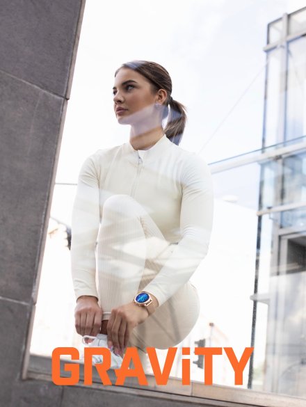 GRAVITY GT5-8 damski różowozłoty smartwatch SZARY PASEK GRATIS