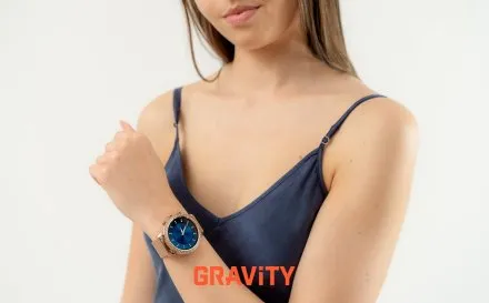 GRAVITY GT5-8 damski różowozłoty smartwatch SZARY PASEK GRATIS