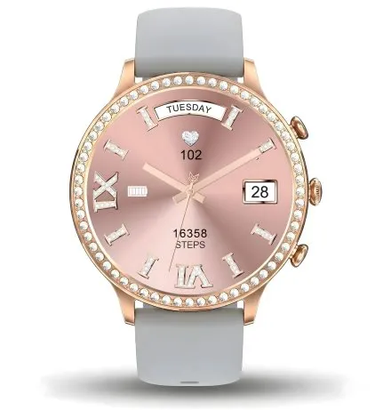 GRAVITY GT5-8 damski różowozłoty smartwatch SZARY PASEK GRATIS