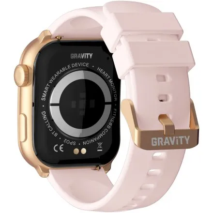GRAVITY GT28-6 prostokątny różowozłoty smartwatch do rozmów