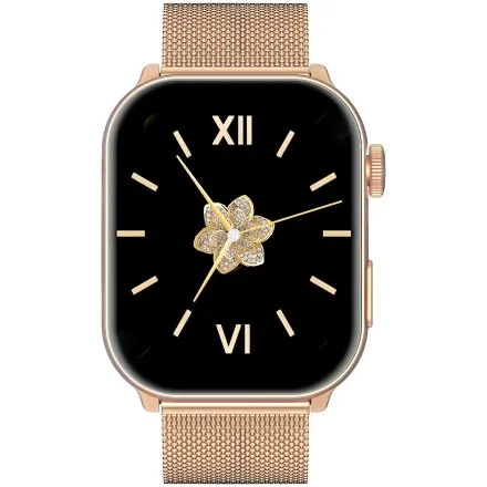 GRAVITY GT28-8 prostokątny różowozłoty smartwatch do rozmów