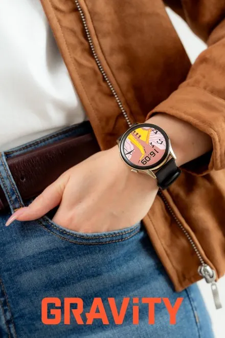 GRAVITY GT11-1 damski złoty smartwatch CZARNY PASEK GRATIS