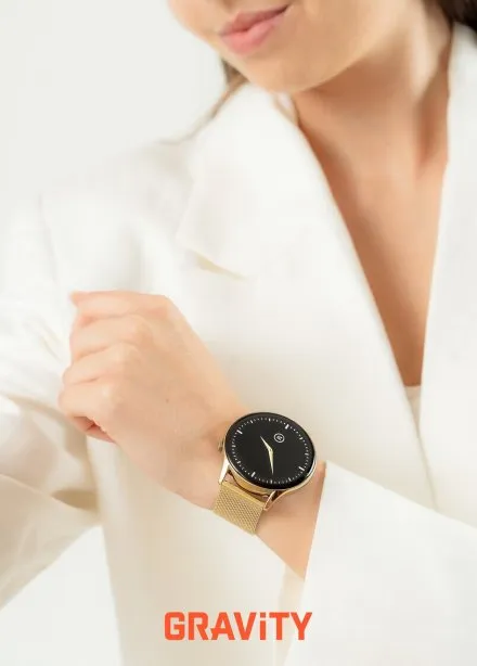 GRAVITY GT11-1 damski złoty smartwatch CZARNY PASEK GRATIS