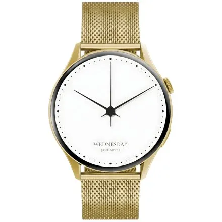 GRAVITY GT11-1 damski złoty smartwatch CZARNY PASEK GRATIS