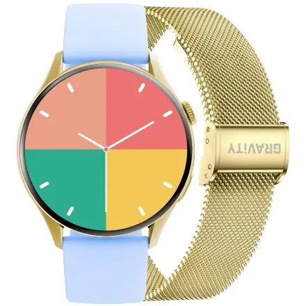 GRAVITY GT11-4 damski złoty smartwatch NIEBIESKI PASEK GRATIS