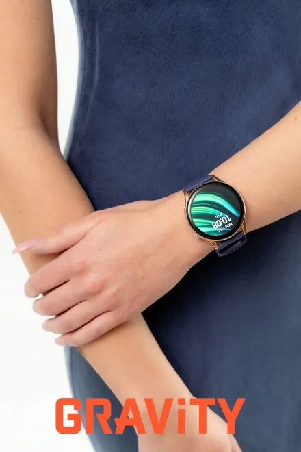GRAVITY GT11-6 damski różowozłoty smartwatch GRANATOWY PASEK GRATIS
