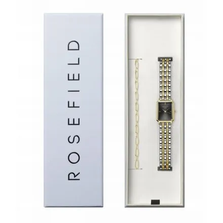 Rosefield Duotone SET zegarek damski srebrno-złoty z czarną tarczą BDOOG-X290