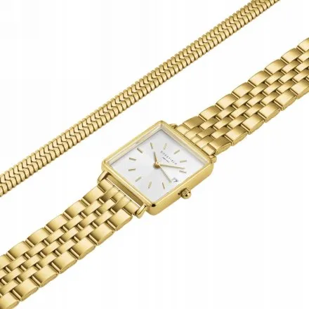 Rosefield Boxy XS SET zegarek damski złoty z białą tarczą BWGSG-X285