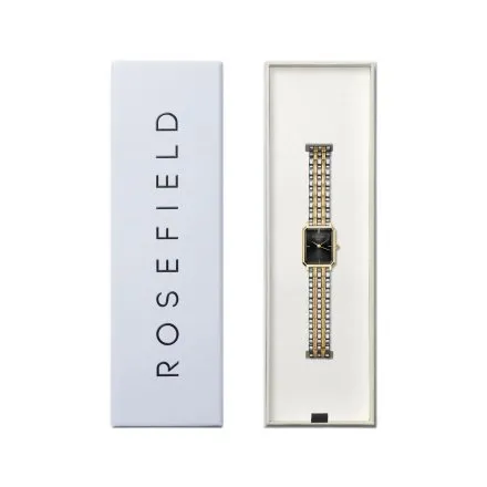 Rosefield Duotone zegarek damski srebrno-złoty z czarną tarczą OBDSG-O88