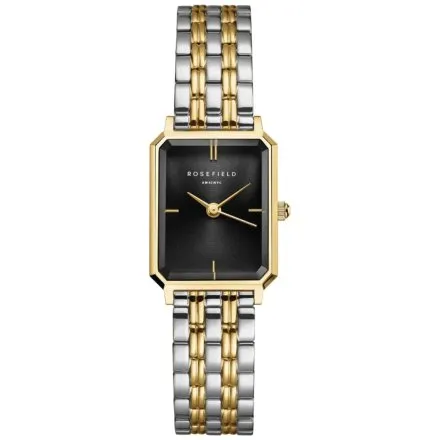 Rosefield Duotone zegarek damski srebrno-złoty z czarną tarczą OBDSG-O88