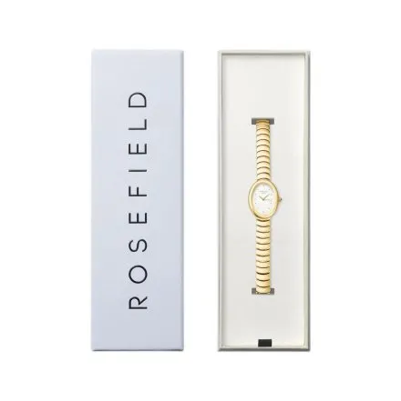 Rosefield Oval zegarek damski złoty z białą tarczą OVWGSG-OV19