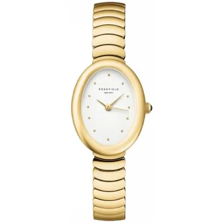 Rosefield Oval zegarek damski złoty z białą tarczą OVWGSG-OV19