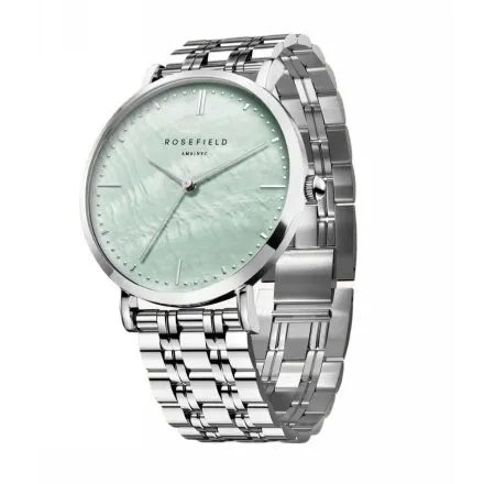 Rosefield Upper East Side zegarek damski srebrny z zieloną tarczą UGSSS-U38