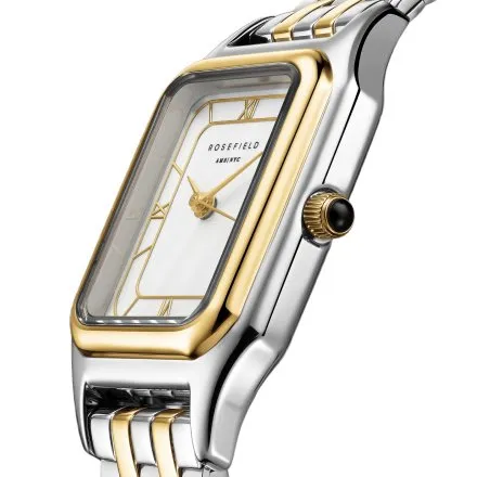 Rosefield Ivy zegarek damski srebrno-złoty z białą tarczą OCWDSD-OC03