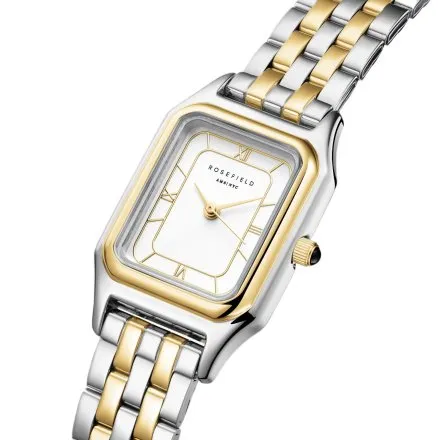 Rosefield Ivy zegarek damski srebrno-złoty z białą tarczą OCWDSD-OC03