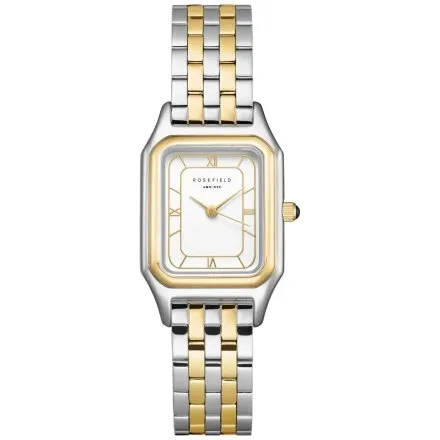 Rosefield Ivy zegarek damski srebrno-złoty z białą tarczą OCWDSD-OC03