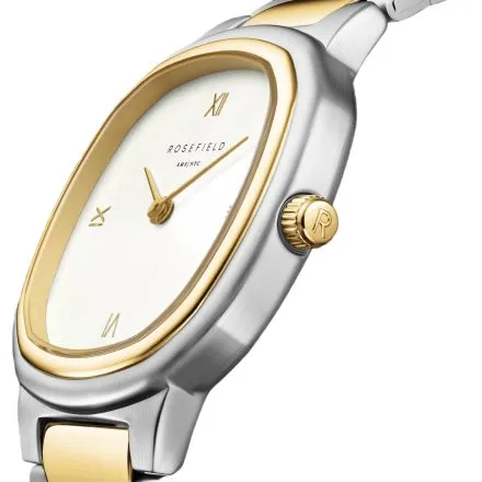Rosefield Gaia zegarek damski srebrno-złoty z kremową tarczą ORCDSD-OR03